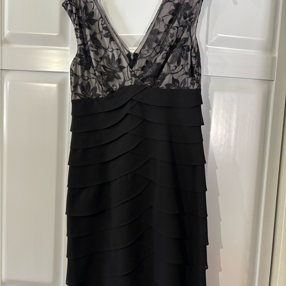 Dressbarn Black and Gray Backless Dress